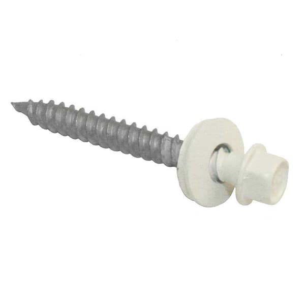 Gibraltar Building Products 1-1/2 in. Wood Screw #10 Galvanized Hex-Head Roof Accessory in White (250-Piece/Bag)