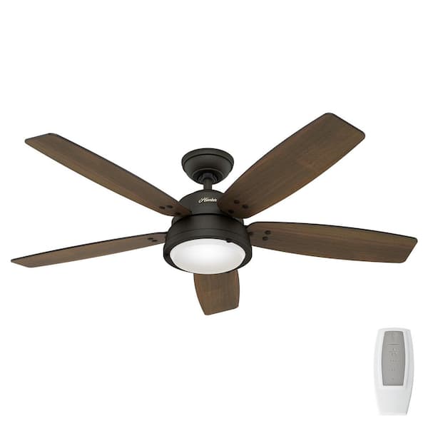 Hunter Channelside 52 in. LED Indoor/Outdoor Noble Bronze Ceiling Fan with Remote Control