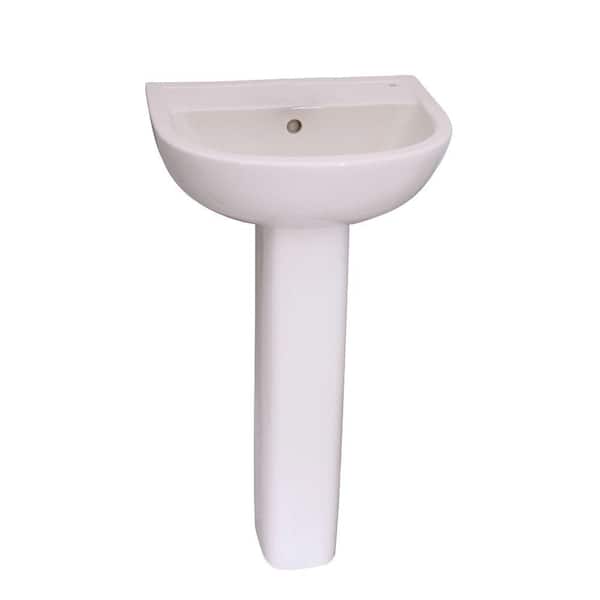 Barclay Products Compact 450 18 in. Pedestal Combo Bathroom Sink for 8 in. Widespread in White