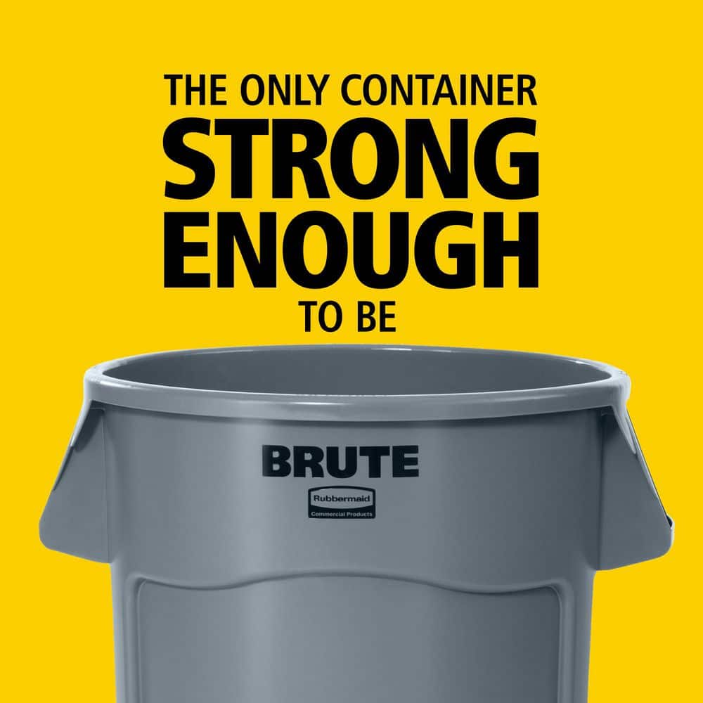 Gray 32-Gallon Heavy-Duty Plastic Trash Can with Lid