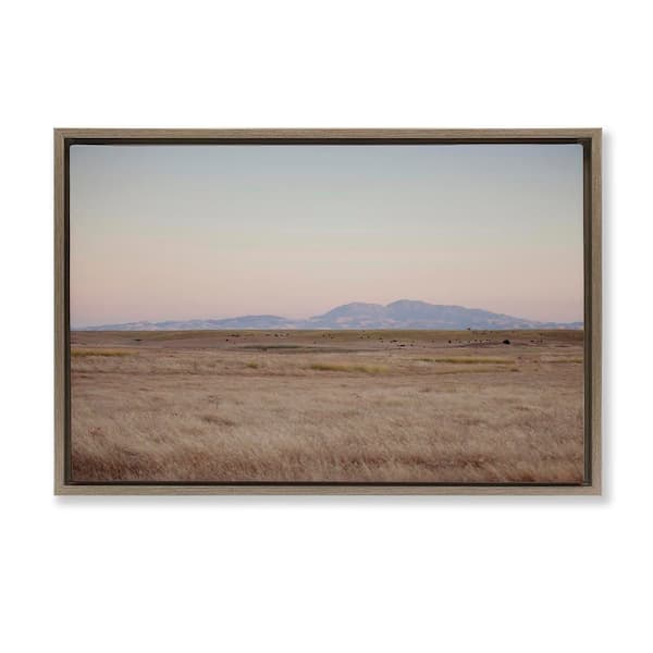 Stupell Industries Grizzly Island View by Crystal Lynn Collins Brown Floater Frame Nature Graphic Art Print 21 in. x 31 in.