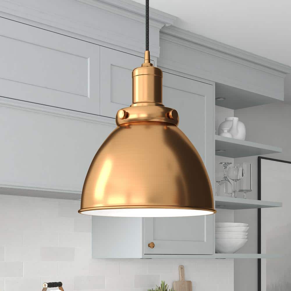 Evelyn 8" Polished Nickel Brass Modern Pendant Light