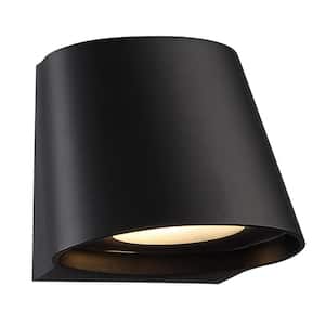 Mod 5.25 in. Black Integrated LED Outdoor Wall Sconce, 3000K