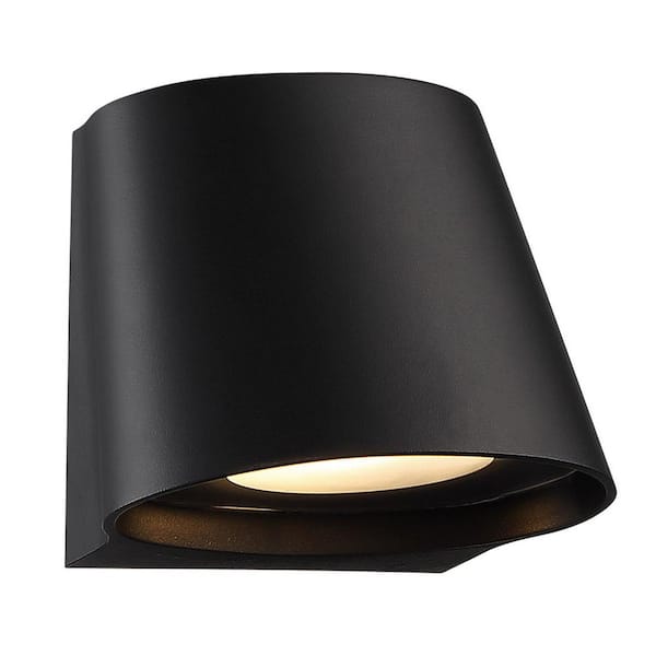 WAC Lighting Mod 5.25 in. Black Integrated LED Outdoor Wall Sconce, 3000K