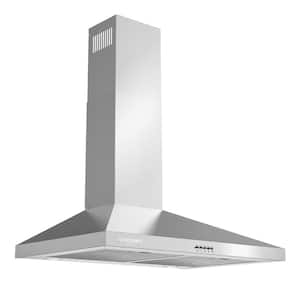 30 in. Ducted Wall Mount Range Hood in Stainless Steel with LED Lighting and Reusable Filters