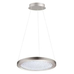Arezzo 3 15 in. W x 75.77 in. H Matte Nickel LED Pendant Light with Clear Glass Shade