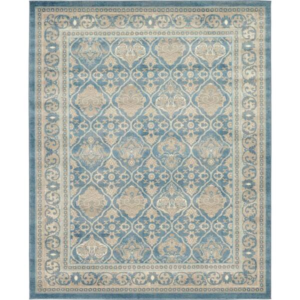 Unique Loom Salzburg Kasern Light Blue 8' 0 x 10' 0 Area Rug