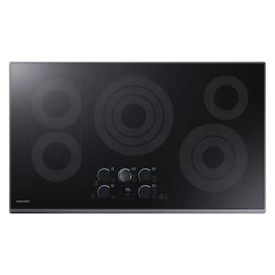 36 in. Radiant Electric Cooktop in Fingerprint Resistant Black Stainless with 5 Elements, Rapid Boil and WiFi