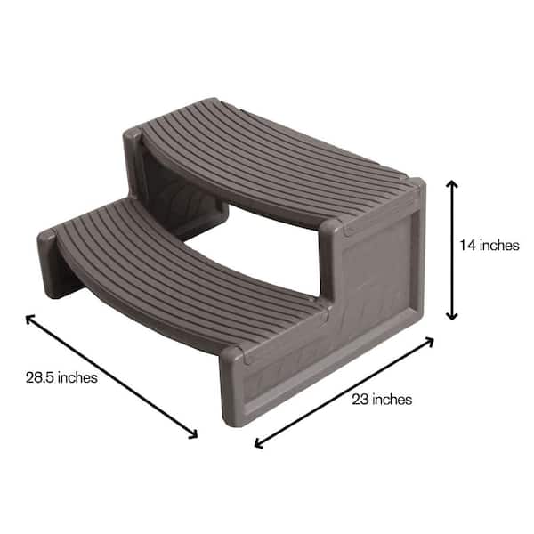 FAMIROSA Plastic Handi-Step for Round Straight Sided Spa Steps Multi Purpose Spa Hot Tub Black 27.6 x 25.6 x 13.4 