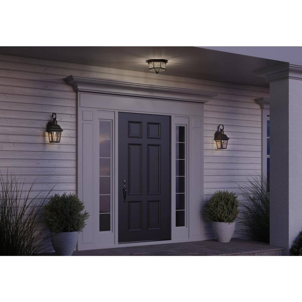 Antique Bronze Beveled Glass Outdoor Wall Lantern