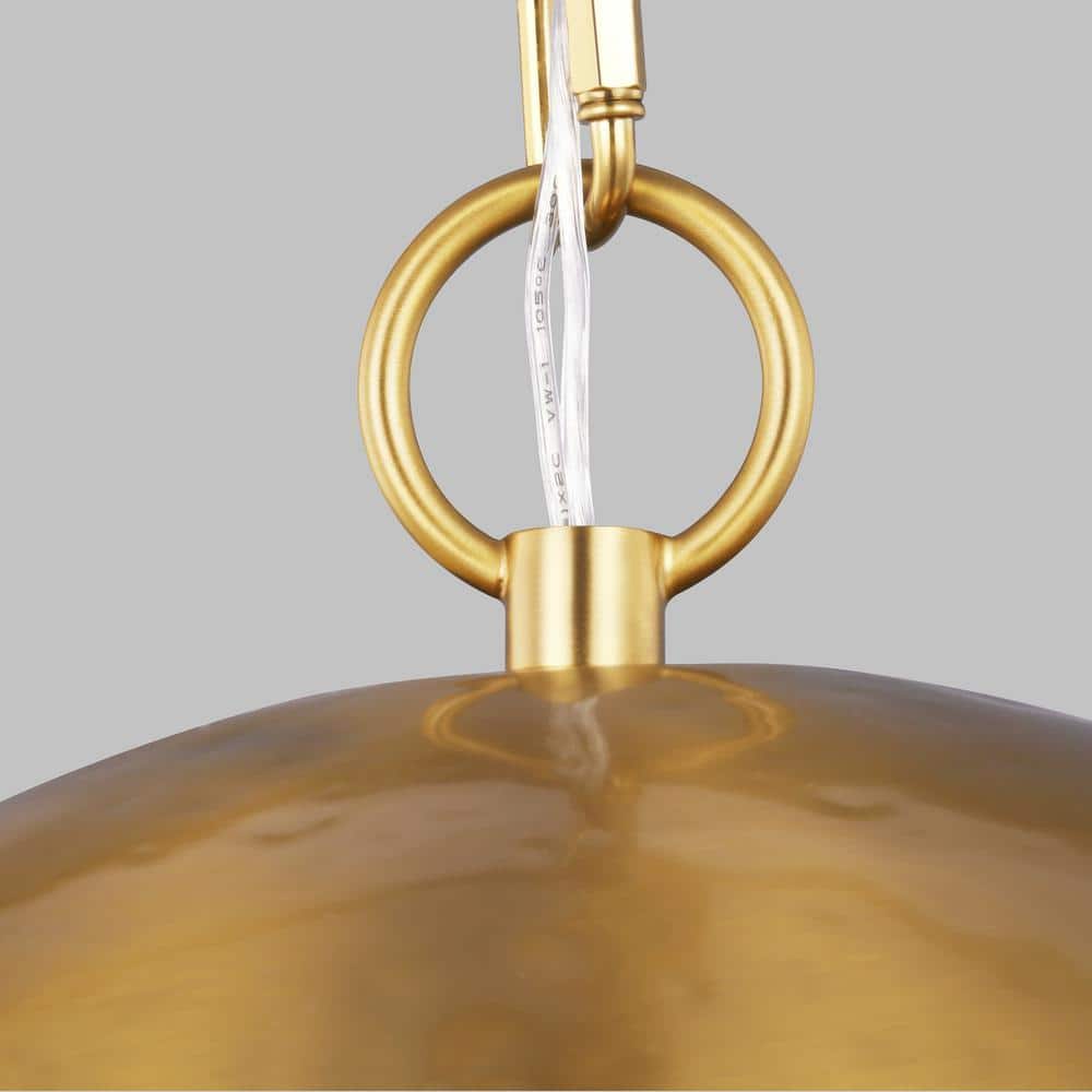 Ellen DeGeneres Coastal Burnished Brass 1-Light Bowl Pendant