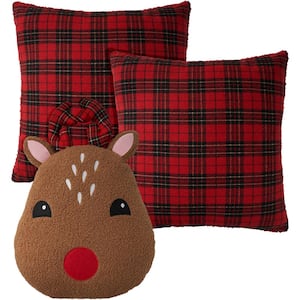 Holiday Pillows Red Cabin & Lodge 18 in. x 18 in. Square Throw Pillow