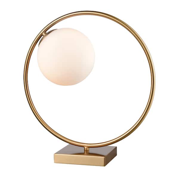 Titan Lighting Seaboard 15 in. Aged Brass Table Lamp