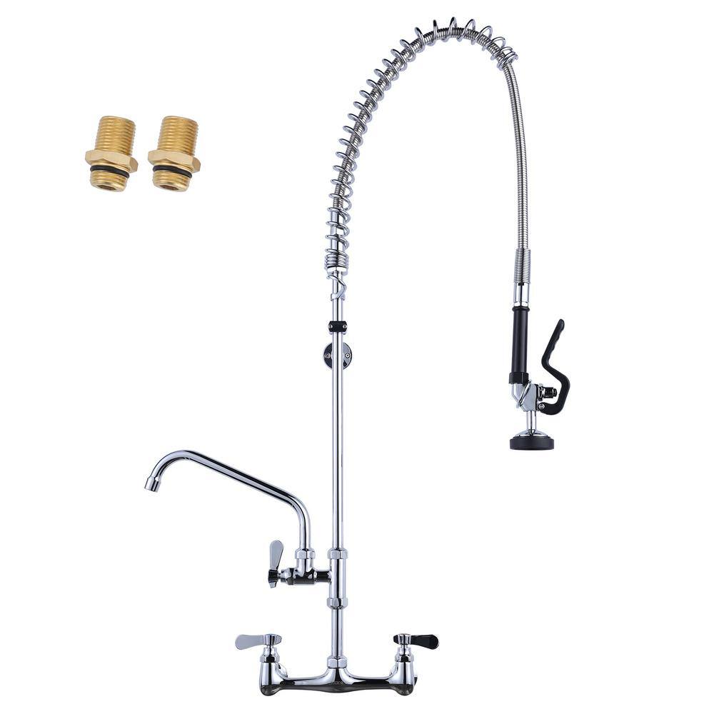 36 in. Commercial Triple Handles Pull Down Sprayer Kitchen Faucet with Advanced Spray in Chrome price history on PriceWatchPro