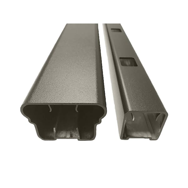 Plus 6 ft. x 36 in. Charcoal Gray Fine Textured Aluminum Level Rail Kit