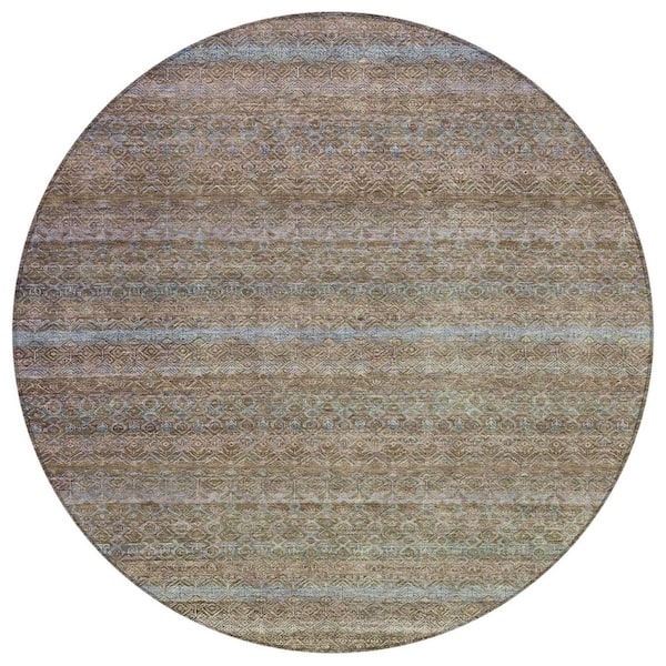Addison Rugs Chantille Machine Washable Indoor/Outdoor Abstract ACN2106 Brown 8 ft. x 8 ft. Area Rug