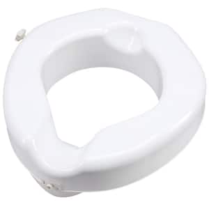 Safe Lock Raised Elevated Toilet Seat in White