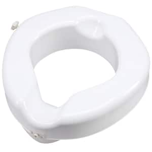 Carex Safe Lock Raised Elevated Toilet Seat in White