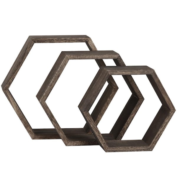 Honeycomb (Hexagon) Shelves, 6 Inches, Handmade from Redwood