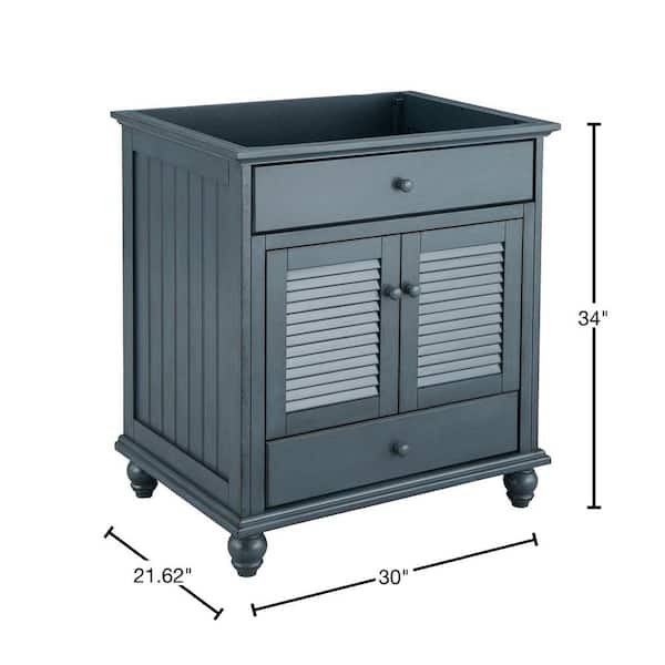 Cottage 30 in. W x 21.63 in. D Vanity Cabinet Only in Harbor Blue