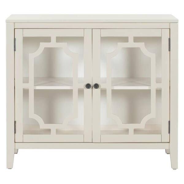 Unbranded White Sideboard Storage Cabinet with Decorative Door and Adjustable Shelf