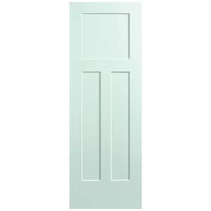 28 in. x 80 in. 3-Panel Winslow Single Bore Hollow Core Sea Glass Molded Composite Interior Door Slab