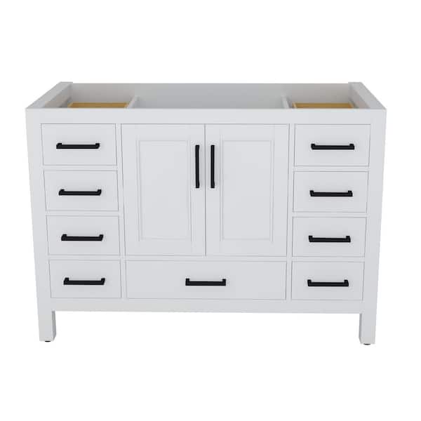 CASAINC 47.24 in. W x 21.65 in. D x 33.54 in. H Freestanding Bath Vanity Cabinet without Top in White