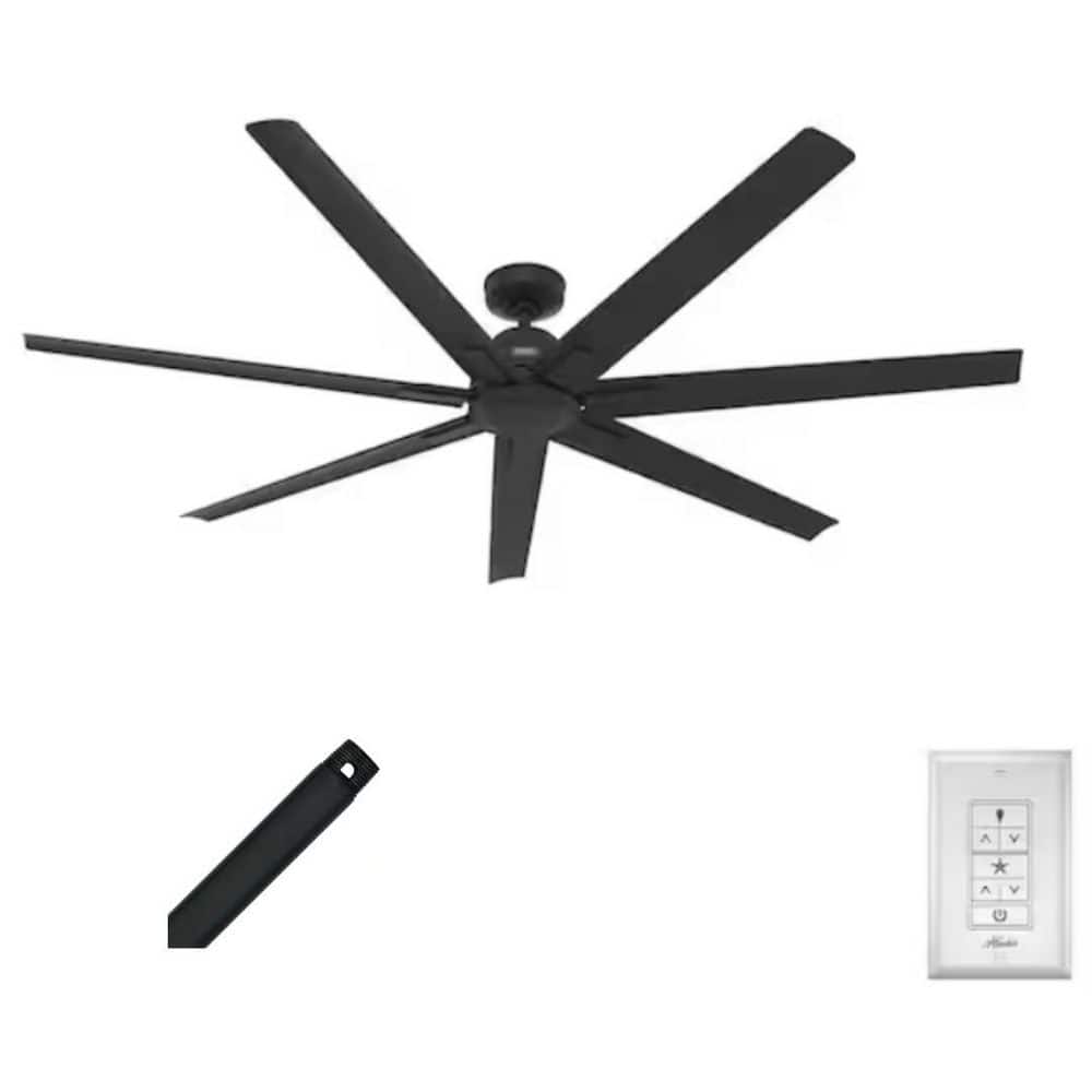 【son and daughter 】ブラック Hunter Downtown 72 in. 6-Speed Matte Black Ceiling Fan with Wall