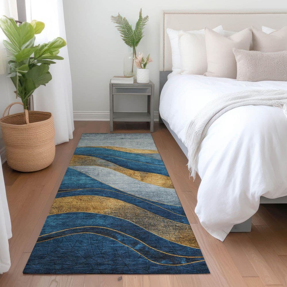 Chantille Machine Washable Indoor/Outdoor Abstract ACN1892 Blue 2 ft. 3 in. x 7 ft. 6 in. Runner Rug price history on PriceWatchPro