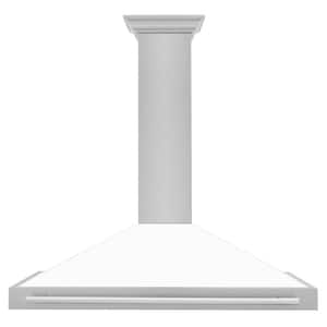 48 in. 400 CFM Ducted Vent Wall Mount Range Hood with White Matte Shell in Fingerprint Resistant Stainless Steel