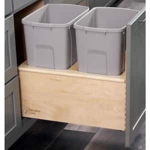 14-7/8 in. W x 19-1/4 in. H x 21 in. D Double 35 qt. Gray Pull Out Bottom Mount Waste Container