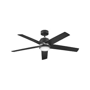 Tier 54 in. Integrated LED Indoor/Outdoor Matte Black Ceiling Fan with Wall Switch