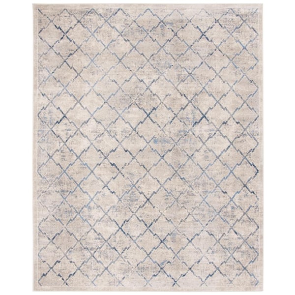 SAFAVIEH Brentwood Light Gray/Blue 12 ft. x 18 ft. Distressed Border Area Rug