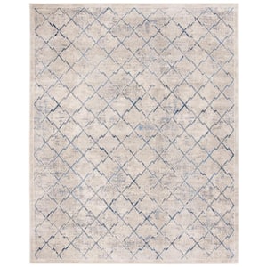 Brentwood Light Gray/Blue 8 ft. x 10 ft. Distressed Border Area Rug