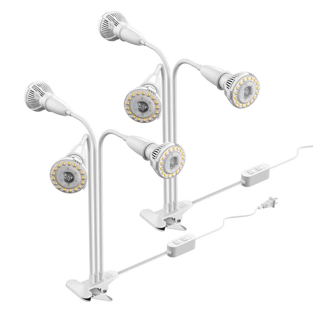 450-Watt Equivalent Full Spectrum White Clip-on Gooseneck Grow Light for Indoor Plants 4000K Daylight (2-Pack) price history on PriceWatchPro