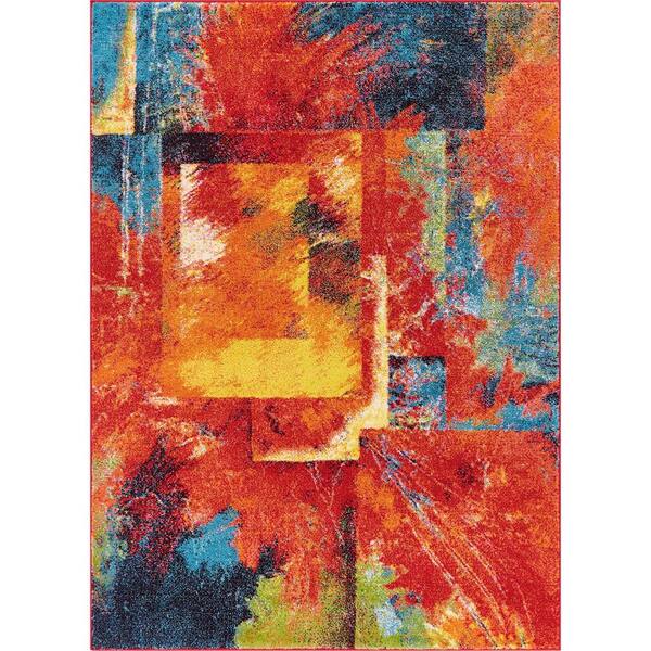 Well Woven Viva Destiny Bright Multi Color Modern Abstract 5 ft. 3 