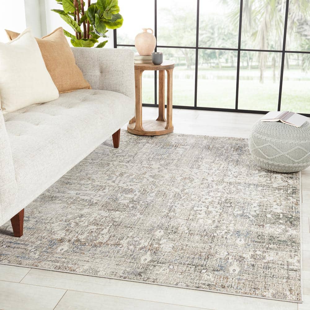 Melo 10' x 14' Gray Trellis Synthetic Area Rug