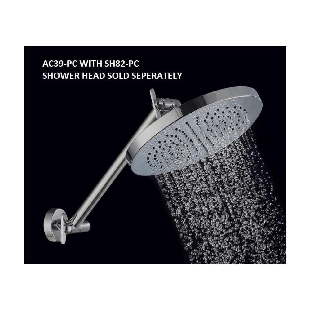 17" Polished Chrome Adjustable Shower Arm with Cross Handle