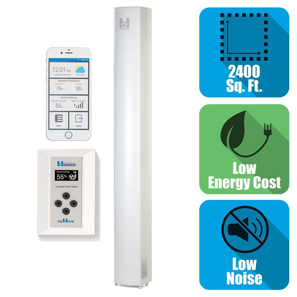 Humidex Smart Whole House Basement Energy Efficient Ventilation System/Dehumidifier 2400 sq. ft. HCS-BMH-HDEX - The Home Depot
