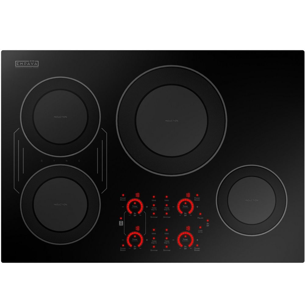 30 in. Built-In 8700W Smooth Surface Electric Stove Induction Cooktop-4 Power Boost Burners-Bridge Element in Black
