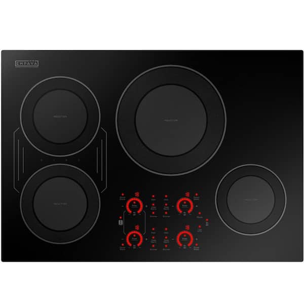 30 in. Built-In 8700W Smooth Surface Electric Stove Induction Cooktop-4 Power Boost Burners-Bridge Element in Black