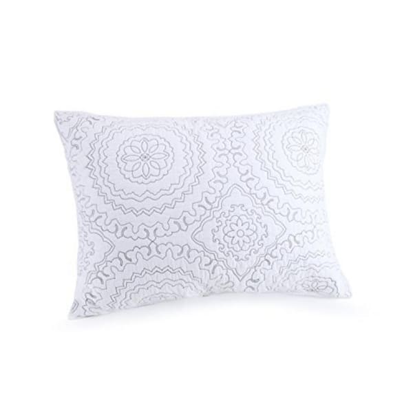 Jessica Simpson Medallion Gray/White Cotton King Sham