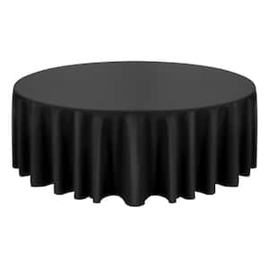 Black Round Tablecloths 10 Pack, 120 in. Dia. Stain-and Wrinkle-Resistant, Machine Washable Table Clothes, Solid