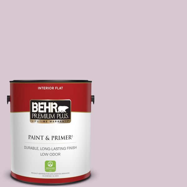 BEHR PREMIUM PLUS 1 gal. #680E-3 Rosy Lavender Flat Low Odor Interior Paint & Primer