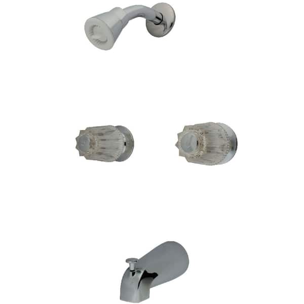 2-Handle 1-Spray Tub and Shower Faucet 2 GPM in Polished Chrome
