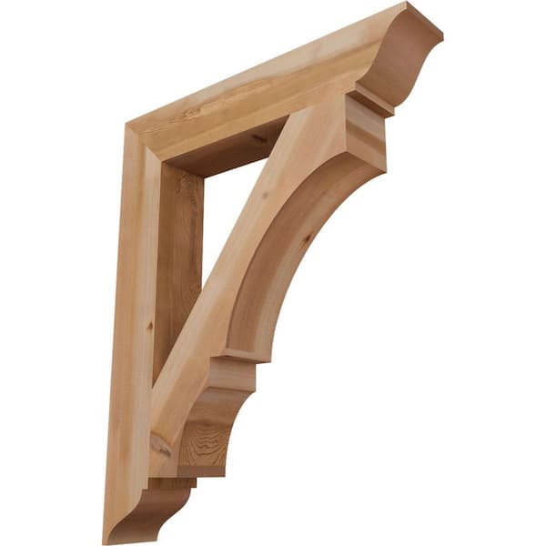 Ekena Millwork 5.5 in. x 42 in. x 34 in. Western Red Cedar Balboa Traditional Smooth Bracket