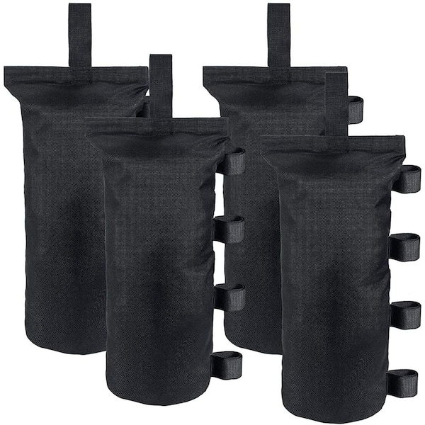 120 lb. Heavy Duty Canopy Weight Bags for Instant Outdoor Sun Shelter Patio Umbrella, Black (4-Pack)