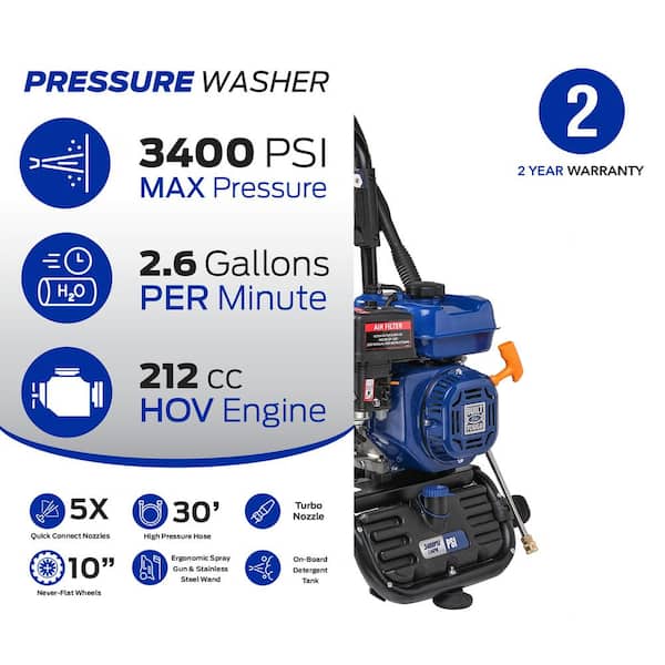Ford FPWG3400H 3400 PSI 2.6 GPM Professional Gas Pressure Washer - 2
