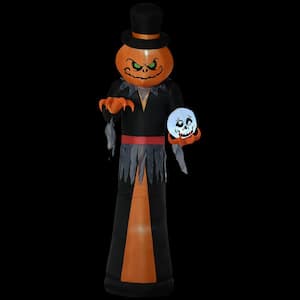 12 ft. LED Pumpkin Reaper with Skeleton Skull Halloween Inflatable