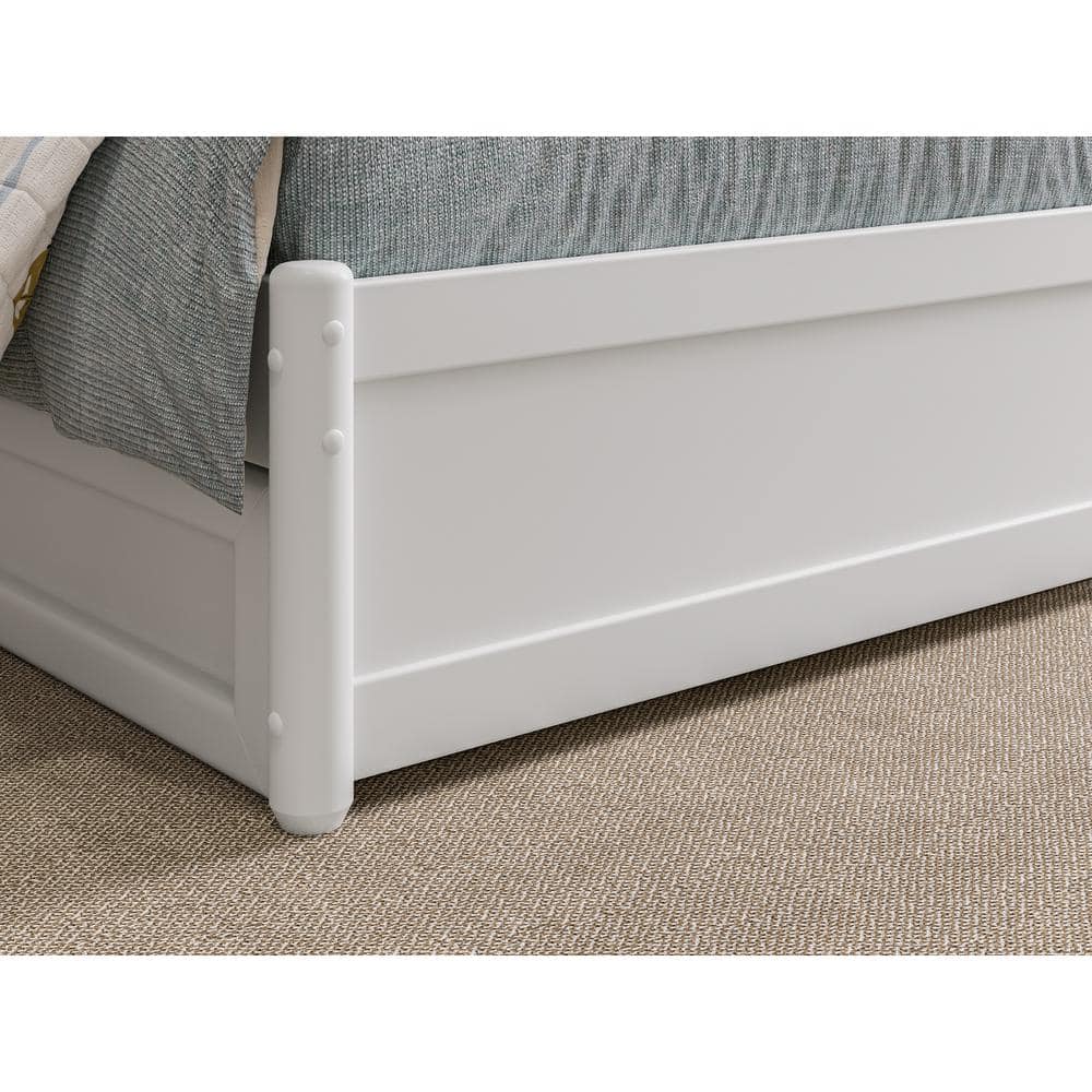 Hadley Twin White Wood Platform Bed with Storage Drawers